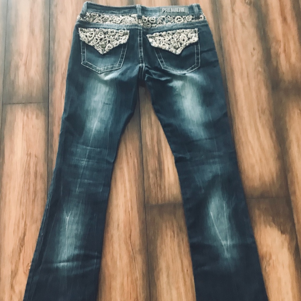 Premiere by Rue 21 Embellished, bootcut Jeans .5/6